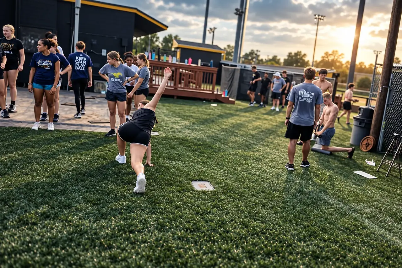 Wide view of a large group training across the full performance footprint around the FLXPOD